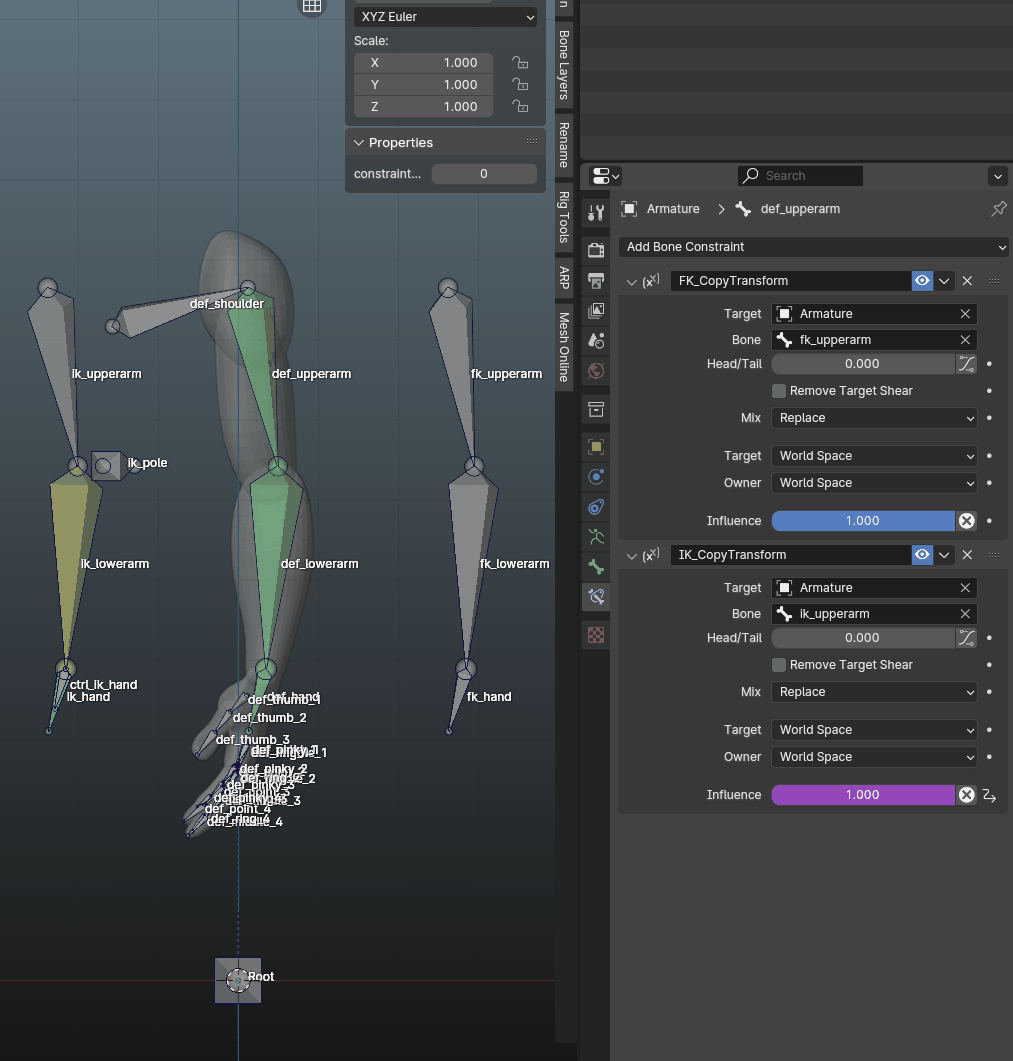 Copying the driver to the rest of the <em>def_bones</em>