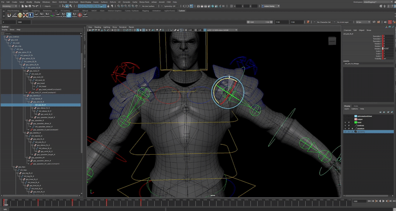 Gif of Geralt RIG shoulderpad moving with arm
